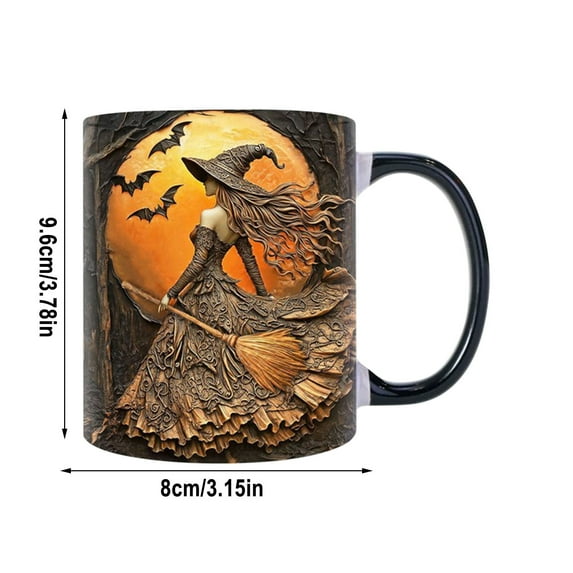 SLYNSHome Halloween Coffee Mug Decorations Witch Ceramic Mug Coffee Cup Halloween Birthday Gifts