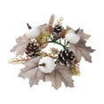 thumbnail image 1 of SLYNSHome Halloween Fall Candle Rings Mini Wreaths Maple Leaf Pumpkin Candle Holder for Thanksgiving Halloween Table Fall Decor Centerpieces, 1 of 7