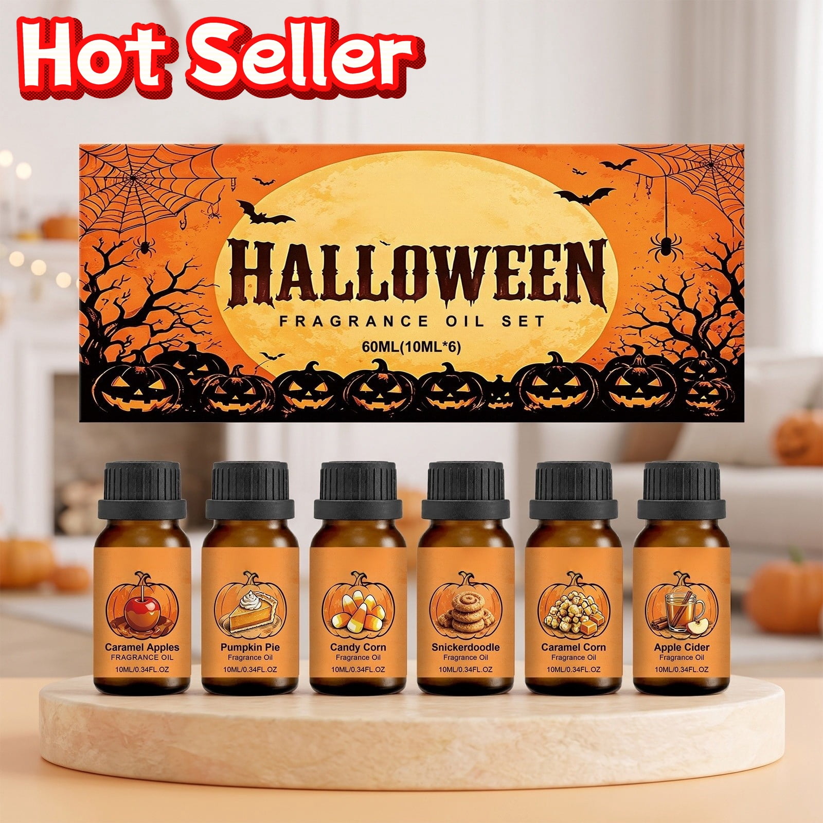 SLYNSHome Halloween Fragrance Oil Set 6 Bottles 10Ml Each Fall Holiday ...