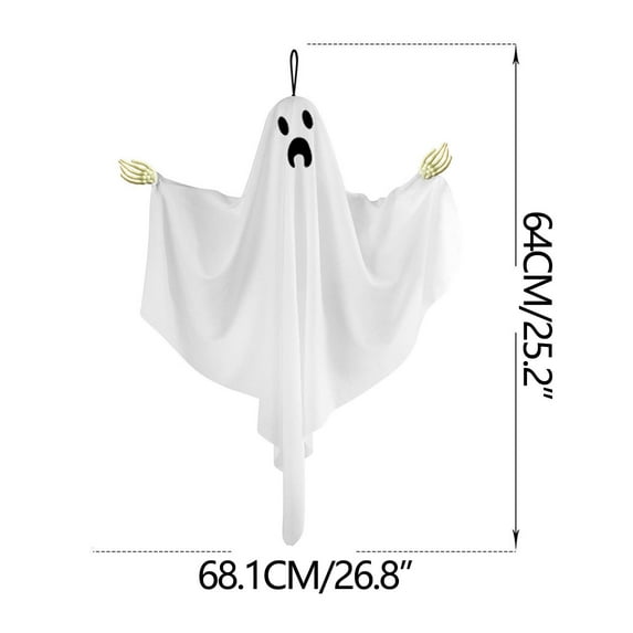 SLYNSHome Halloween Hanging Ghosts Decoration for Indoor Outdoor,White Ghosts With Hand for Front Porch Tree Halloween Party Suppplies