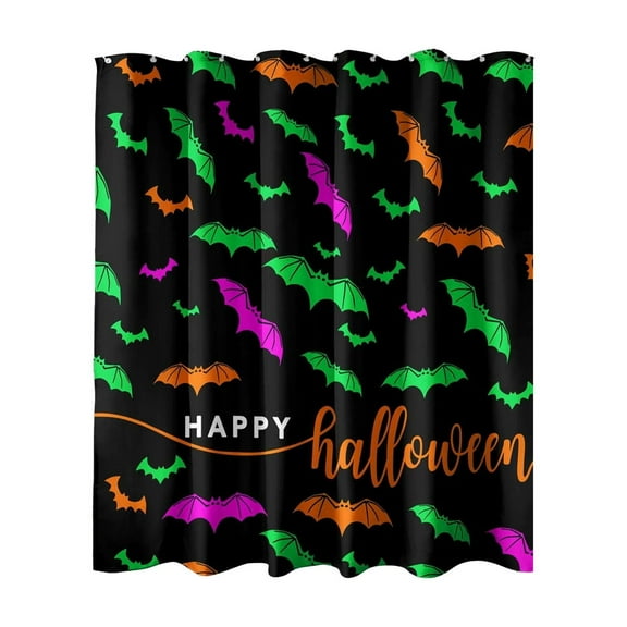 SLYNSHome Halloween Shower Curtain for Bathroom,Bat Bath Curtains Halloween Bathroom Decor Spooky Curtains