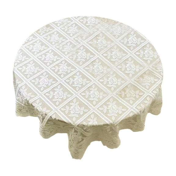 SLYNSHome Halloween Table Cloth White Lace Rose Embroidered Vintage Table Covers for Wedding Banquet Holiday Dinner Tables Halloween Party Decor