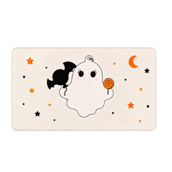SLYNSHome Halloween Throw Blanket Cute Ghost Bat Lollipop Print Soft Flannel Fleece Plush Cozy Decorative Bed Couch Blanket For Indoor Home Living Room Decor