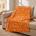 thumbnail image 1 of SLYNSHome Halloween Throw Blanket Orange Sketch Pumpkin Print Soft Flannel Fleece Cozy Lightweight Decorative Blanket For Couch Sofa Bed Fall Home Decor, 1 of 7