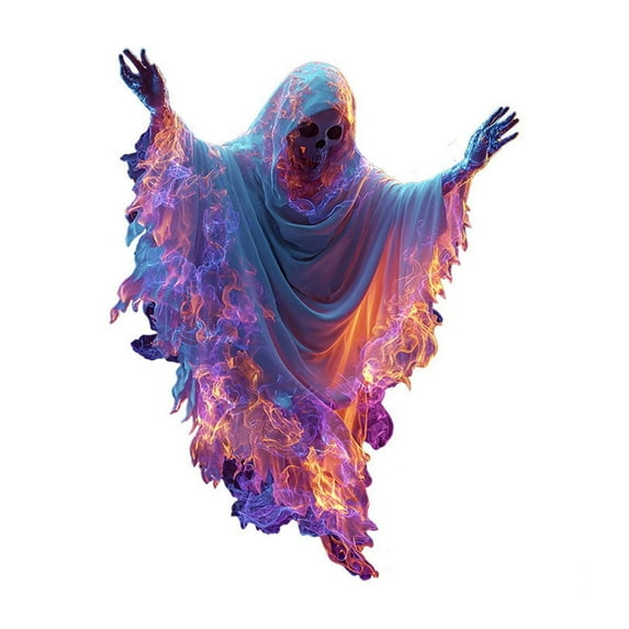 SLYNSHome Halloween Window Clings & Stickers,Multicolor Ghosts Decals for Glass Windows & Party Decorations