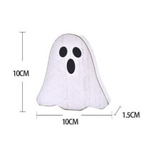 SLYNSHome Halloween Wooden Signs Decor Halloween Tiered Tray Decor for Rustic Farmhouse Home Mantle - Ghost