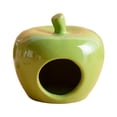 thumbnail image 1 of SLYNSHome Hamster Hideout Ceramic,Green Apple Shape Hamster House and Habitats Cool Bed Ideal for All Season Dwarf Hamster Golden Bear, 1 of 4