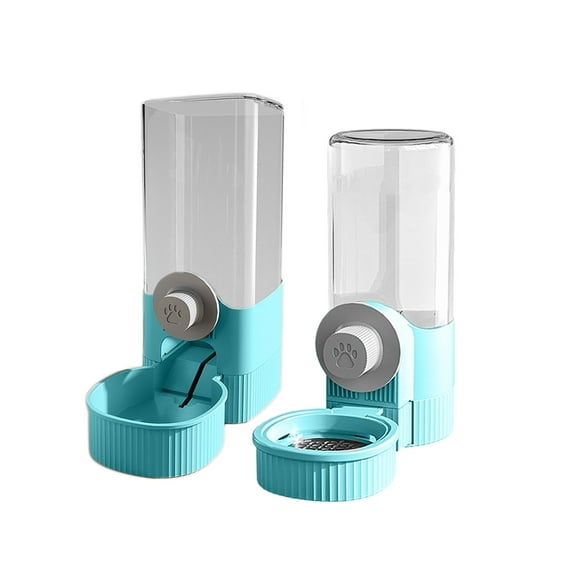 SLYNSHome Hanging Automatic Pet Food Water Dispenser,Auto Gravity Pet Feeder age Cat Food Bowl Dog Feeding Station for Puppy Kitten Rabbit Hedgehog - Blue