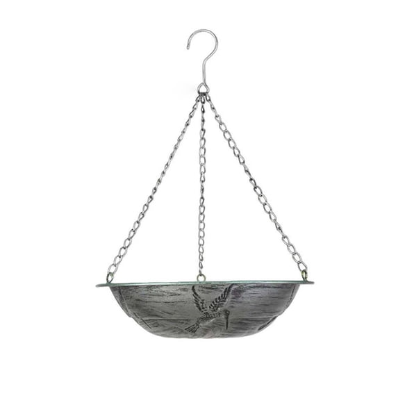 SLYNSHome Hanging Bird Bath Iron Bird-Feeder Garden Bird Bath Tray Wildlife Feeder Plate Water Bowl for Outdoors Patio Decoration