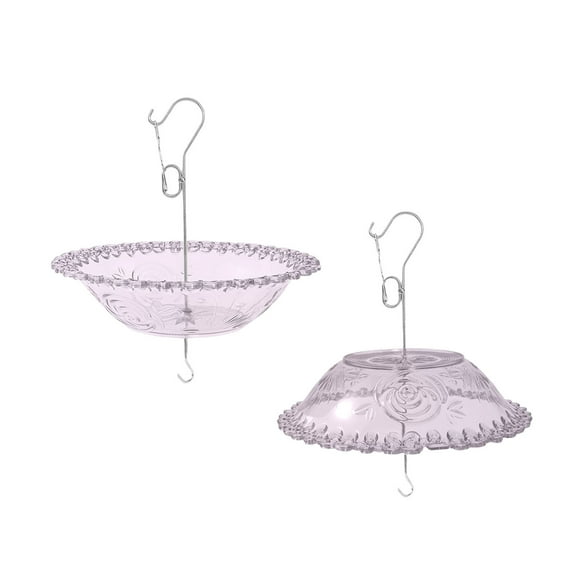 SLYNSHome Hanging Bird Bath for Garden,Plastic Hanging Birdbath Hummingbird Feeder for Yard Patio Outdoor Decoration - Purple