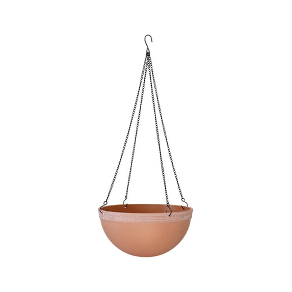 SLYNSHome Hanging Planters for Indoor Outdoor Plants,Red Large Flower Pots with Chain for Garden Porch, Round Plastic Hanging Baskets for House Plants