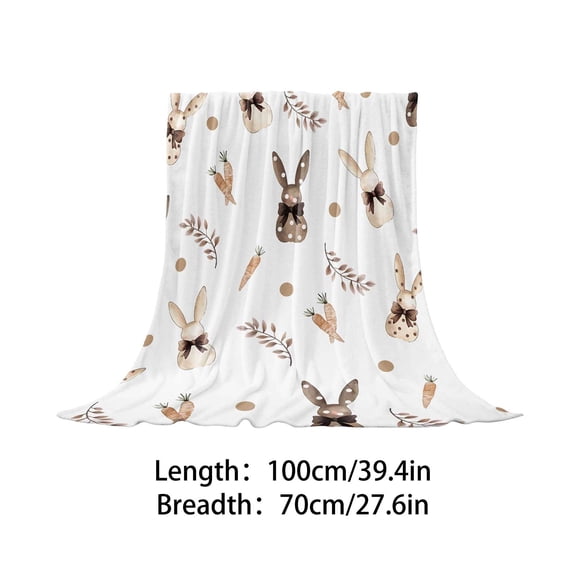 SLYNSHome Happy Easter Bunny Throw Blanket Super Soft Blankets Rabbit Warm Cozy Flannel Blanket for Couch,Sofa and Bed