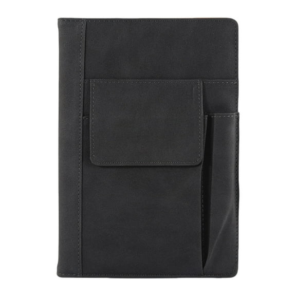 SLYNSHome Hardcover Journal Notebook,A5 Thick Journals witn Pocket for Writing Notebook for Work Meeting Office Supplies - Black