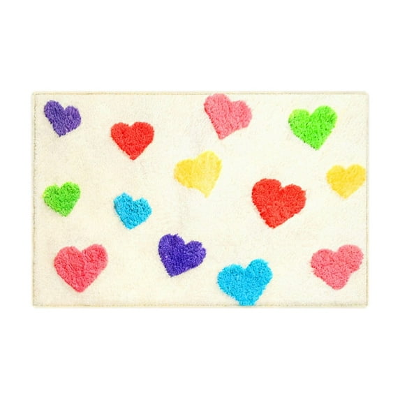SLYNSHome Heart Love Doormat Valentine's Day Decorative Entrance Mat Non Slip Washable Bathroom Rug for Indoor Outdoor Decoration