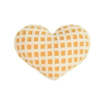 SLYNSHome Heart Pillows Spring Valentines Day Decor,Yellow Shaped Heart Throw Pillows for Bed,Fur Plush Cushion for Chair Sofa Living Room - L
