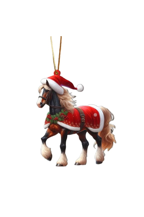 Horse Ornaments for Christmas Tree,Acrylic Christmas Ornaments Christmas Horse Gifts for Women Men Holiday Decorations Animal Ornament