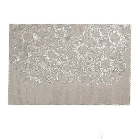 SLYNSHome Hot Place Mat, Waterproof Heat-Proof Western Food Insulation Pad,Gray Easy-to-Clean Tea Decoration Mat for Home Dining and Kitchen Table