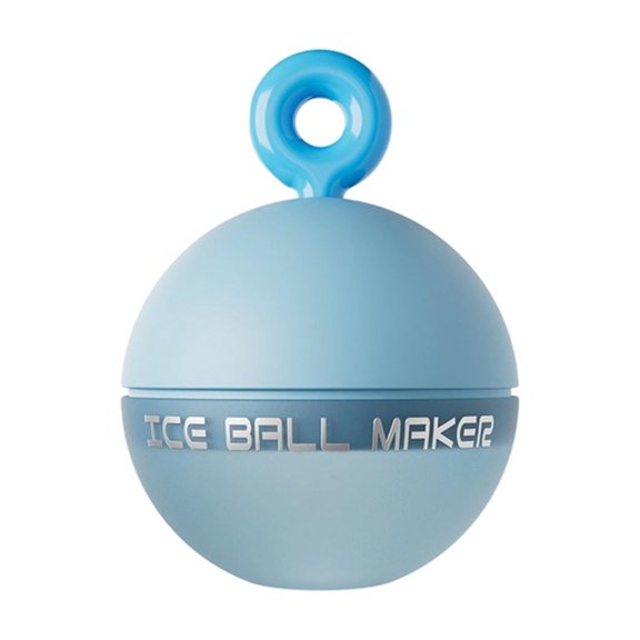SLYNSHome Ice Ball Maker Mold, Large Round Two-Part Ice Form With Top Hanging Loop,Sky Blue Household Ice Making Tool For Whiskey Cocktails Iced Beverages
