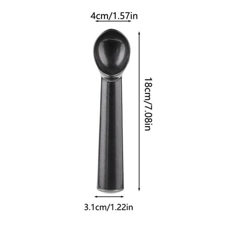 SLYNSHome Ice Cream Scoop 7 inches Nonstick Anti-Freeze One Piece Aluminum Scooper Spoon,Easy Clean for Gelato,Cookie Dough,Sorbet,Almond - Black