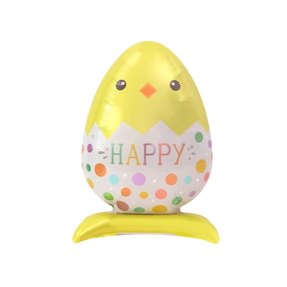 SLYNSHome Inflatable Easter Eggs Chick Ornaments Cute Easter Balloon Party Supplies Foil Balloons for Indoor Outdoor Decor