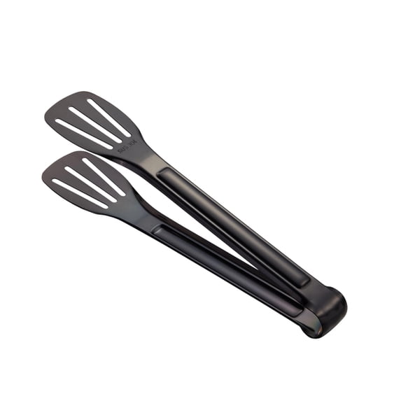SLYNSHome Kitchen Cooking Food Tongs Black Stainless Steel Buffet Tongs Perfect for Food,Salad and BBQ