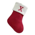 thumbnail image 1 of SLYNSHome Knit Christmas Stockings with Monogram,Personalized Initial Christmas Stocking Family Holiday Xmas Party Decor - X, 1 of 7