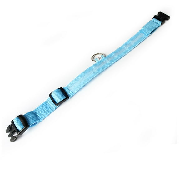 SLYNSHome LED Dog Collar USB Rechargeable,Reflective Light Up Pet Collar for Night Walking Adjustable Puppy Collar for Dogs Cats Kitty - Blue