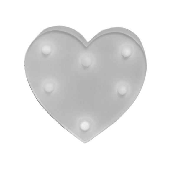 SLYNSHome LED Marquee Sign Light Up Letters,LED Heart Shaped Light Up Sign Valentine's Day Night Light for Wedding,Birthday,Party Home Decor - White
