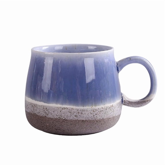 SLYNSHome Large Ceramic Coffee Mug,Blue Retro Tea Mug Tea Cup for Office and Home Gift for Birthday Mothers Day