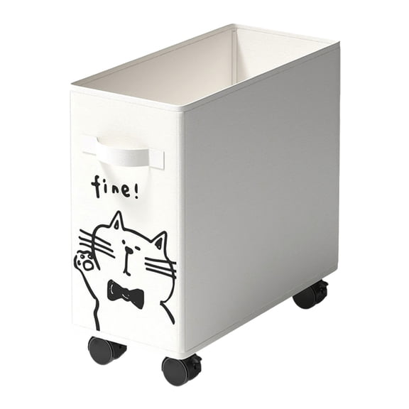 SLYNSHome Laundry Basket Foldable with Wheels & Handle Multi Functional Toy Storage Hamper Portable Space Saver - White