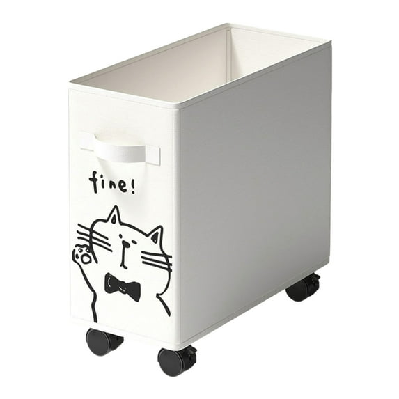 SLYNSHome Laundry Basket Foldable with Wheels & Handle Multi Functional Toy Storage Hamper Portable Space Saver - White