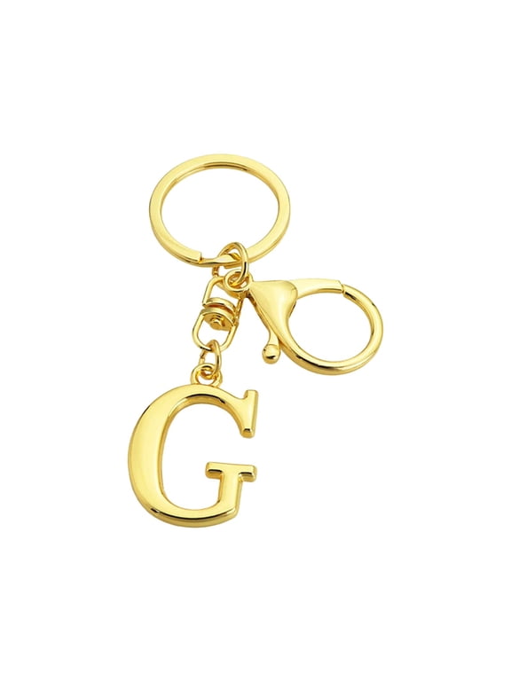 Letter A-Z Keychain Christmas Gifts for Women Bag Charms Purse,Gold Metal Alphabet Initial Letter Keychain for Handbags - G