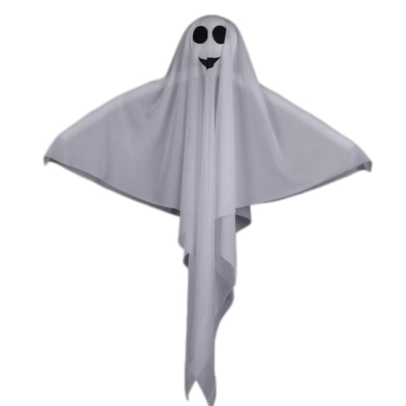 SLYNSHome Light Up Hanging Ghost Ornament, White Gauze Glowing Ghost Decor, Spooky Hanging Prop For Front Door Yard Porch Indoor Outdoor Halloween Holiday Party Decoration