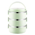 thumbnail image 1 of SLYNSHome Lunch Box Stainless Steel Bento Box,Portable Stackable 3 Layers Food Containers,Large Capacity Leakproof Insulated Lunch Box - Green, 1 of 6