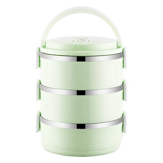 SLYNSHome Lunch Box Stainless Steel Bento Box,Portable Stackable 3 Layers Food Containers,Large Capacity Leakproof Insulated Lunch Box - Green
