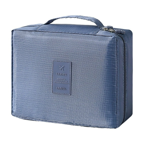 SLYNSHome Makeup Bag Waterproof,8.26x6.29x3.14in Large Capacity Travel Toiletry Organizer with Removable Compartment & Smooth Zipper - Gray