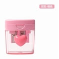 thumbnail image 1 of SLYNSHome Manual Pencil Sharpener Office Supplies,Compact Dual Holes Sharpeners with Heart,Handheld Plastic Pencil Sharpener - Pink, 1 of 2