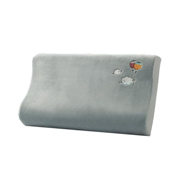 SLYNSHome Memory Foam Neck Pillow for Sleeping Gray Cervical Pillow for Side Back Stomach Sleeper