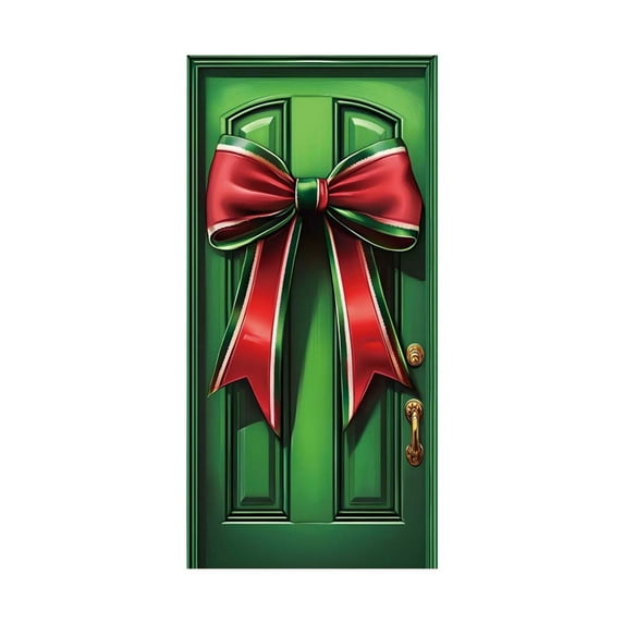 SLYNSHome Merry Christmas Bow Door Cover,Christmas Gift Box Hanging Banner Decoration Winter Holiday Bow Background New Year Party Home Ornaments
