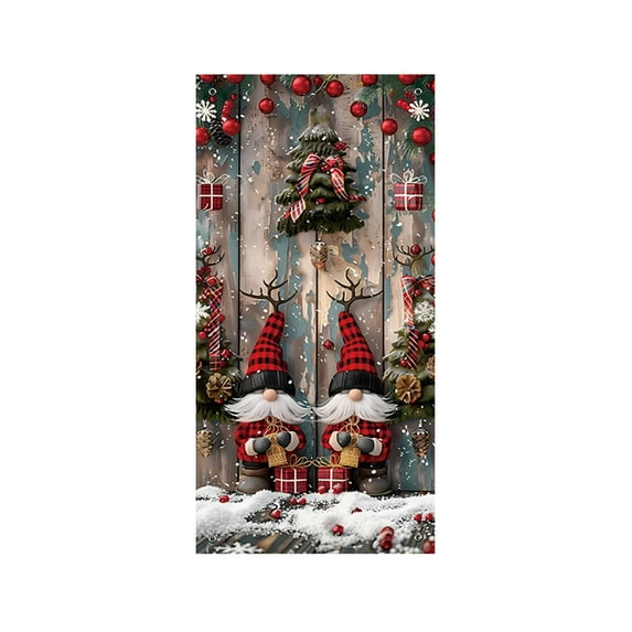 SLYNSHome Merry Christmas Door Cover Xmas Hanging Banner Santa Door Cover Decorations for House Wall Door Winter Holiday Party Supplies