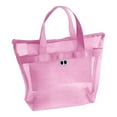 thumbnail image 1 of SLYNSHome Mesh Beach Bag Large Tote Bags with Pockets Sand Free Foldable Lightweight Storage Toys Basket for Pool Beach & Vacation (Pink), 1 of 7