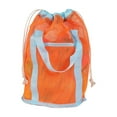 thumbnail image 1 of SLYNSHome Mesh Drawstring Bags for Sports,Mesh Beach Bag Tote Handbag for Family,Pool Bag Vacation Essentials - Orange, 1 of 7