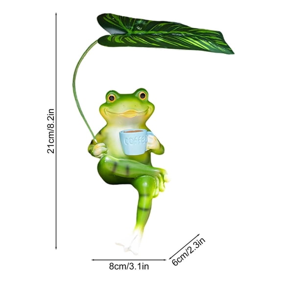 SLYNSHome Mini Frog Figurines Plant Decor for Pots,Funny Frog Statue Planter Hugger for Yard,Lawn,Fairy Garden Accessories Outdoor