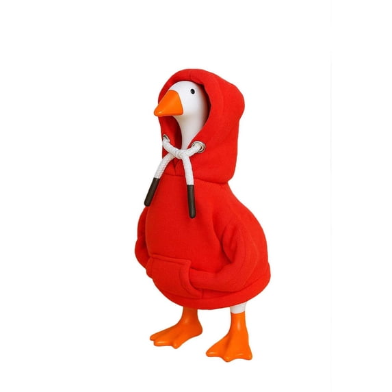 SLYNSHome Mini Hoodie Outfit For 7 Inch Tabletop Goose Statue With Drawstring And Front Pocket, Red Pullover Clothes For Desk Shelf Office Decor Accessory