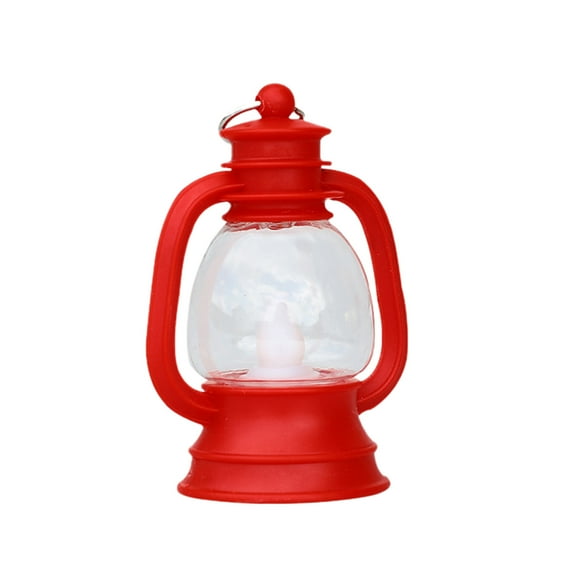 SLYNSHome Mini Lantern Christmas Decor,Small Vintage Lantern for Table Centerpiece Hanging Lamp Christmas Tree Ornaments for Holiday - Red