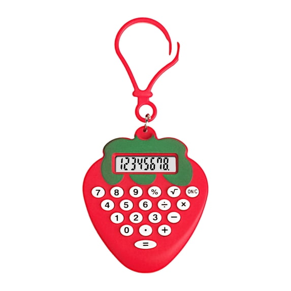 SLYNSHome Mini Pocket Calculator with Key Ring,Tiny Small Portable Electronic Calculator for Home Office Supplies - Red
