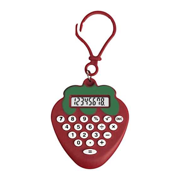 SLYNSHome Mini Pocket Calculator with Key Ring,Tiny Small Portable Electronic Calculator for Home Office Supplies - Wine