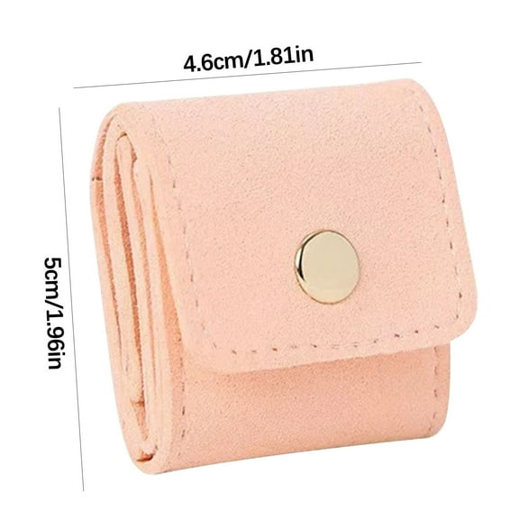 SLYNSHome Mini Travel Jewelry Bag,Portable Compartment Organizer for Rings Earrings Necklaces Tangle-Free Compact Storage - Pink