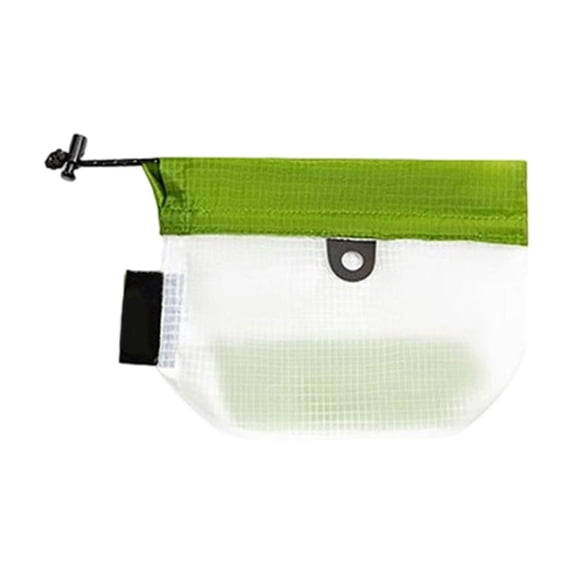 SLYNSHome Mini Waterproof Drawstring Pouch, Small Lightweight Mesh Storage Bag For Keys, Coins And Personal Items, Portable Carry Pouch For Beach, Pool And Outdoor Activities, Green