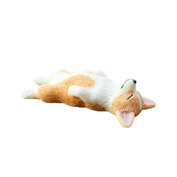 SLYNSHome Miniature Dog Figurine,Realistic Animal Statue Dog Collectible Desktop Decor for Home Office Car Fairy Garden Accessory